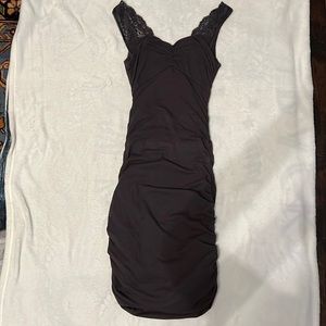 Charcoal gray evening dress